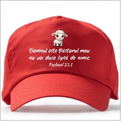 Sapca rosie copii, Domnul este Pastorul meu